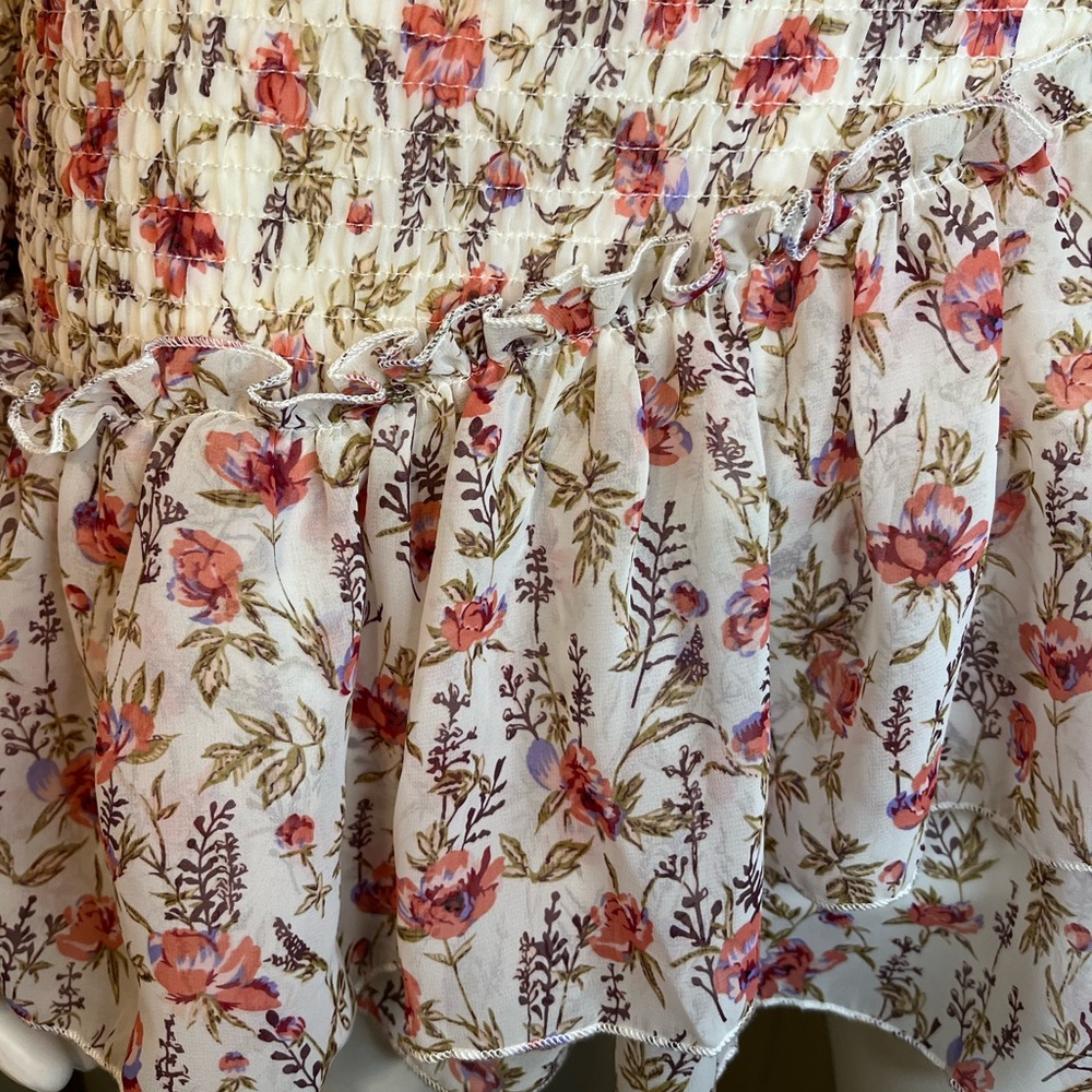 Princess Polly Floral Smocked Ruffle Layered Skirt Long Sleeve Dress ~ Size 8 - Picture 9 of 12